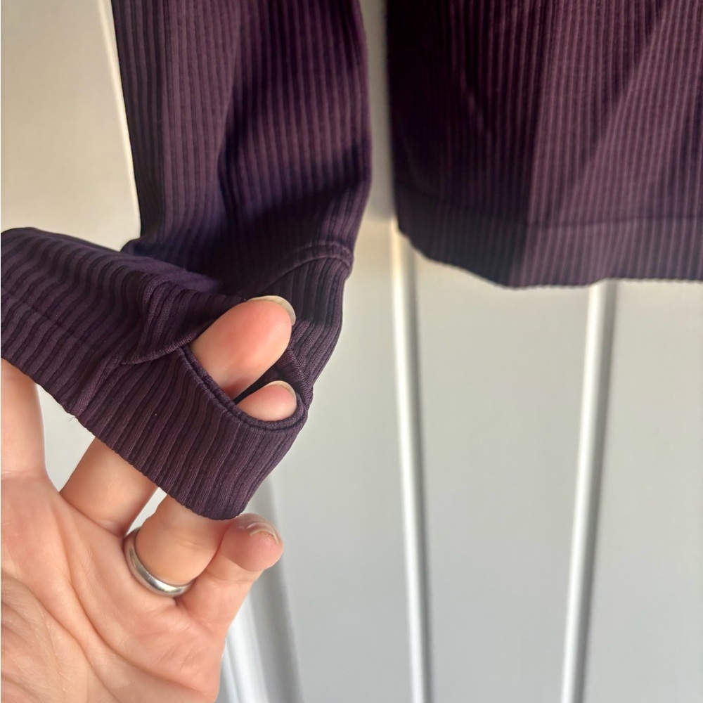 Athleta Deep Purple Ribbed Top - Picture 7 of 10